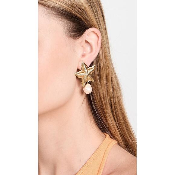 Jennifer Behr Starfish Earrings Pearl Gold - One Size - Picture 4 of 4